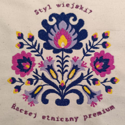 Fartuch bawełniany "Haft polski fioletowy"