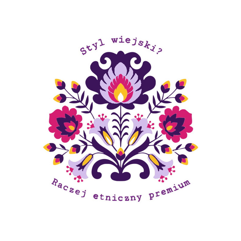 Fartuch bawełniany "Haft polski fioletowy"