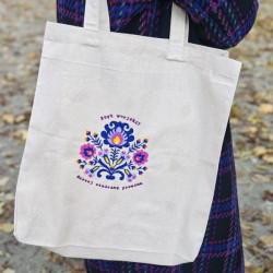 Torba bawełniana "Haft polski fioletowy"